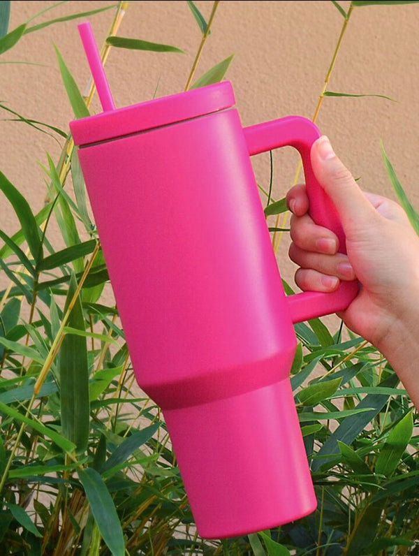40 OZ HIGH-END TUMBLER WITH HANDLE & STRAW